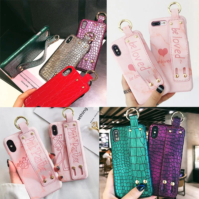 

Crocodile Love Heart Wristband Phone Cases for Huawei P20 Lite P10 Plus P9 Mate 9 10 Pro Honor 8 V10 Nova 2 3 Leather Case Cover