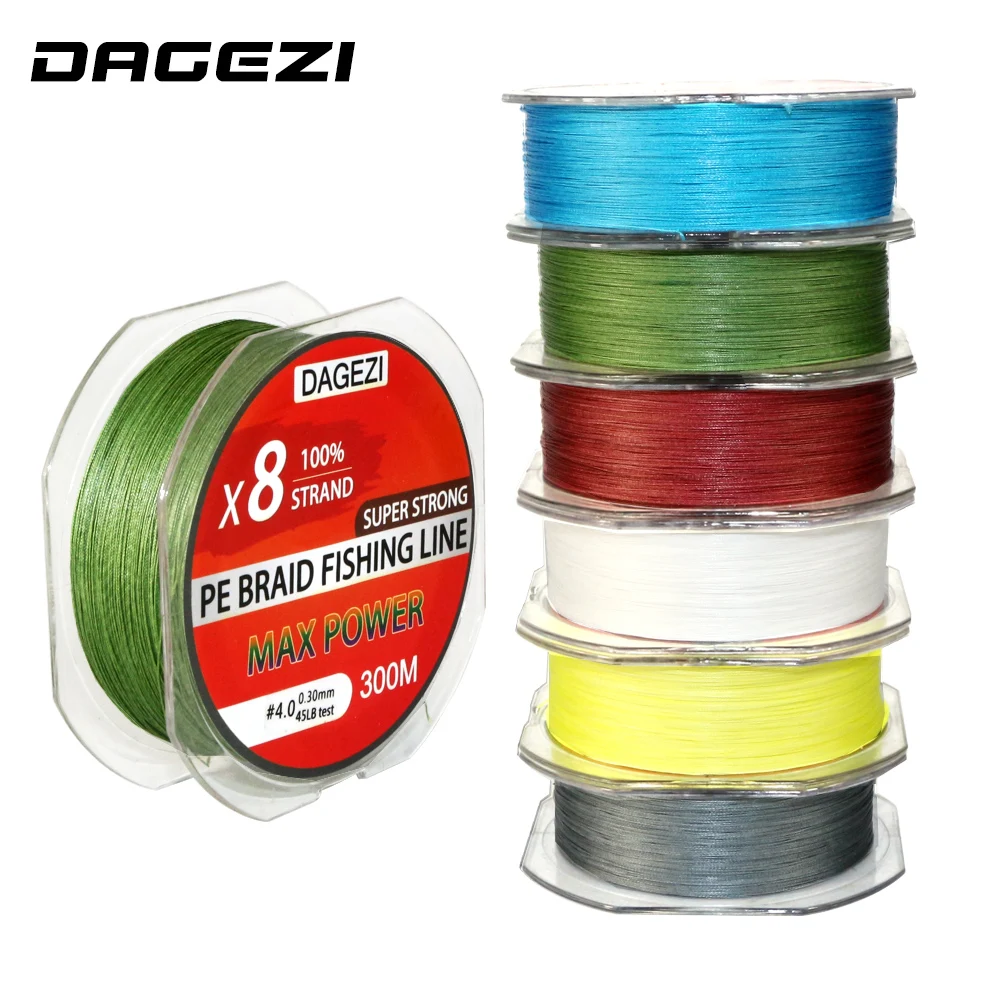 DAGEZI 8 strand 300m/330YDS Super Strong fishing lines 30 80LB 100 PE