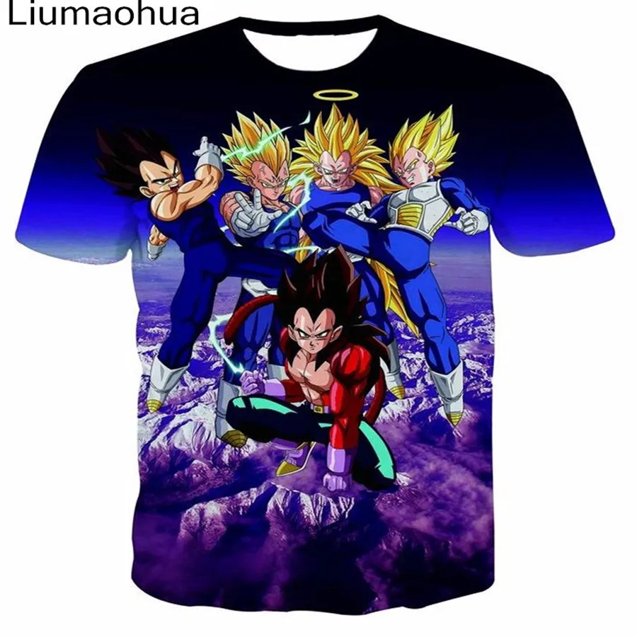 

Liumaohua Hipster Galaxy 3D t shirt Anime Dragon Ball Z T-shirts Funny Vegeta/Goku print t shirts Men Women Casual tee shirt 5XL