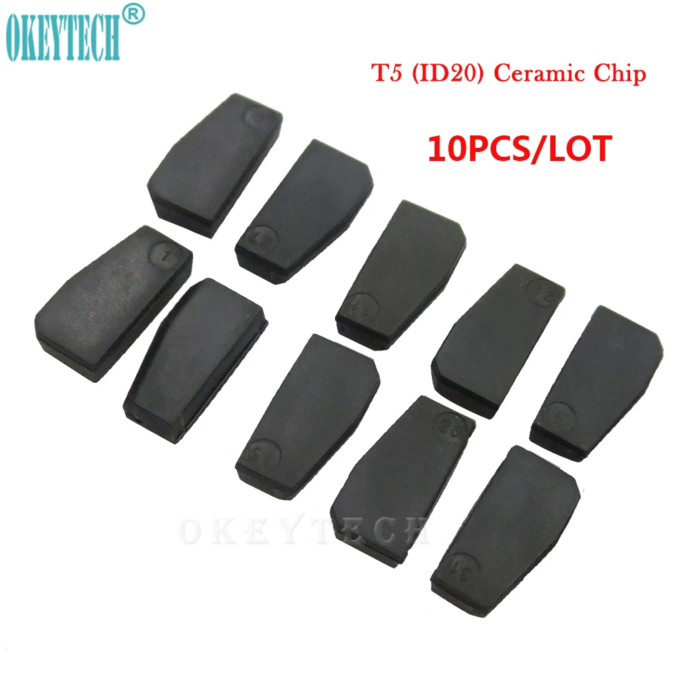 OkeyTech 10 шт./лот лучший автомобильный ключ-чип T5-ID20 Керамика для приемоответчик ключей от машины Ключ ID T5 чипа скопировать ID, 11, 12, 13 лет, 33