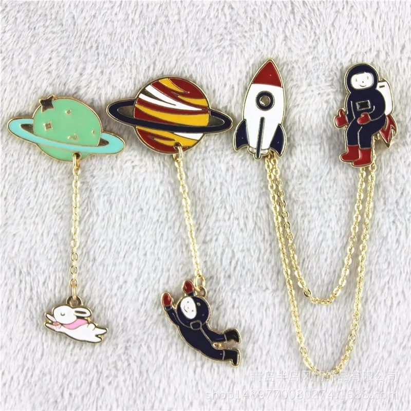 

SHUANGR Enamel Pin Cartoon Astronaut Planet Star Brooch Lapel Pin Badge Gift for Kids Girl Cute Pin Brooch Fashion Jewelry
