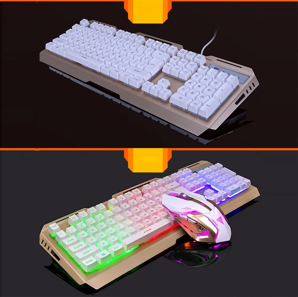 Gaming Keyboard Mechanical Keyboard and Mouse V1 104 Key USB Wired RGB LED Backl     4.15