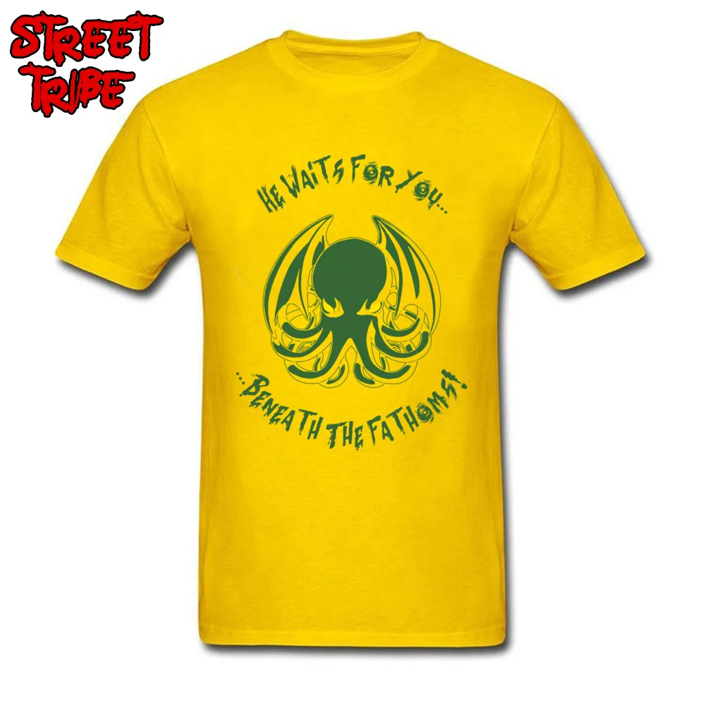 Beneath The Fathoms 100% Cotton Men's Short Sleeve Tops Tees Camisa VALENTINE DAY T Shirt New Design Round Neck T Shirt Beneath The Fathoms yellow