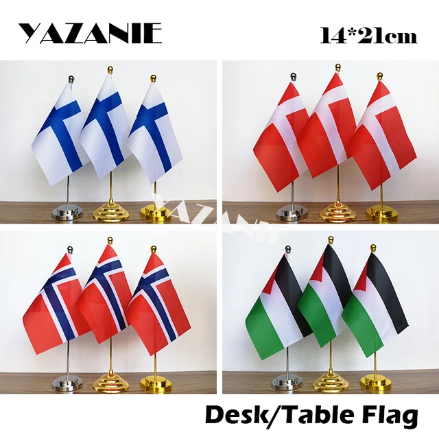 YAZANIE 14 21cm Finland Denmark Custom Office Desk Flag Norway