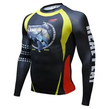 Mens Compression Shirts Bodybuilding Skin Tight Long Sleeves Jerseys Clothings MMA Crossfit Exercise Tee Shirt Homme