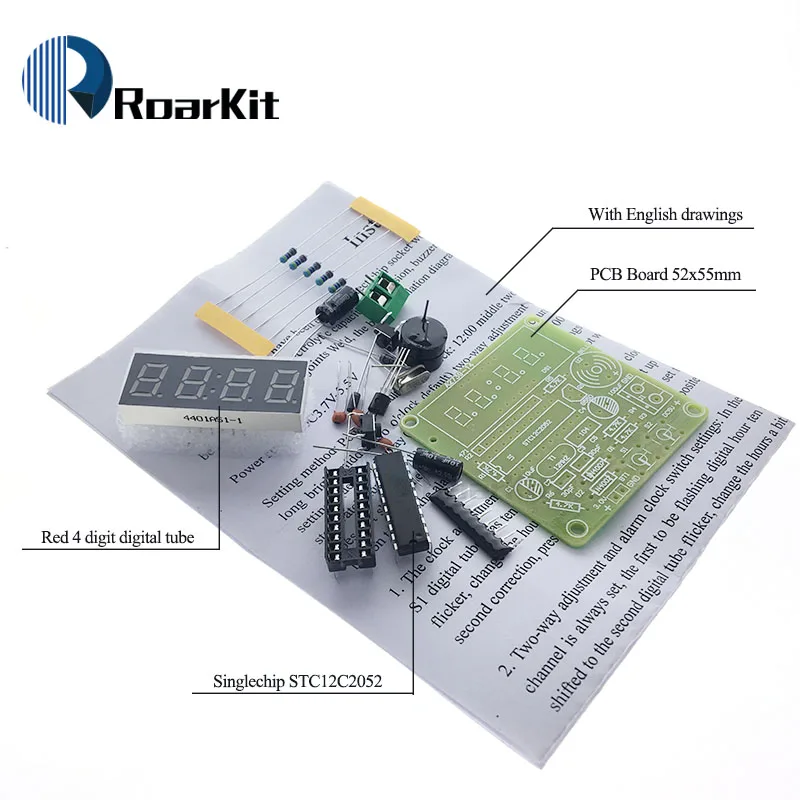 

AT89C2051 C51 4 Bits Electronic Clock Electronic Production Suite DIY Kits for arduino