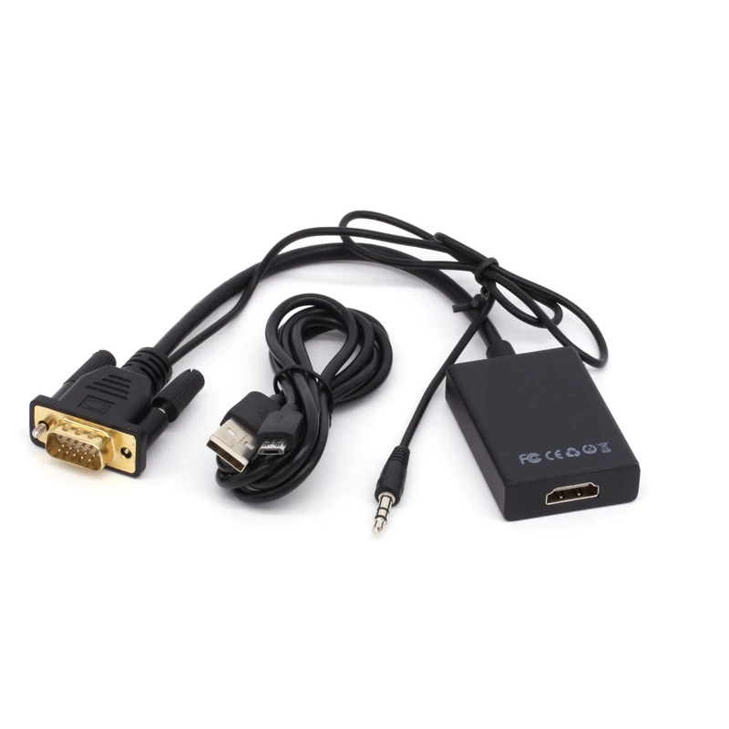  1 pcs 1080 P VGA Maschio A HDMI Uscita HD + Audio AVTV HDTV Video Convertitore di Cavo Adattatore