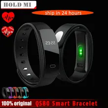 QS80 Bluetooth Smart Браслет сердечного ритма и крови Давление мониторинг сна для IOS Android-смартфон