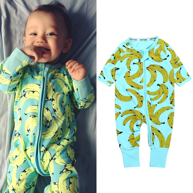 

2019 Newborn Boy Girl Coverall Spring Autumn Cotton Floral Jumpsuit Baby Long Sleeve Zipped Kids Clothes Baby Romper