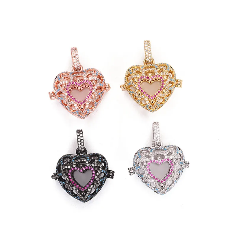 

Romantic heart-shaped Aroma Diffuser Necklace Open Fashion Locket Pendant Hollow Creative Perfume Essential Oil Diffuser Jewelry