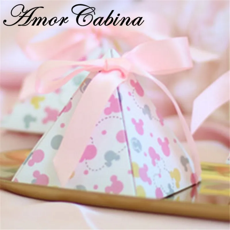 30 Pz Creativo Double-Sided Stampa Floreale Dot Baby Shower Candy Box Per Bambini Del Bambino Della Ragazza Di Compleanno Contenitore Di Regalo Del Pa
