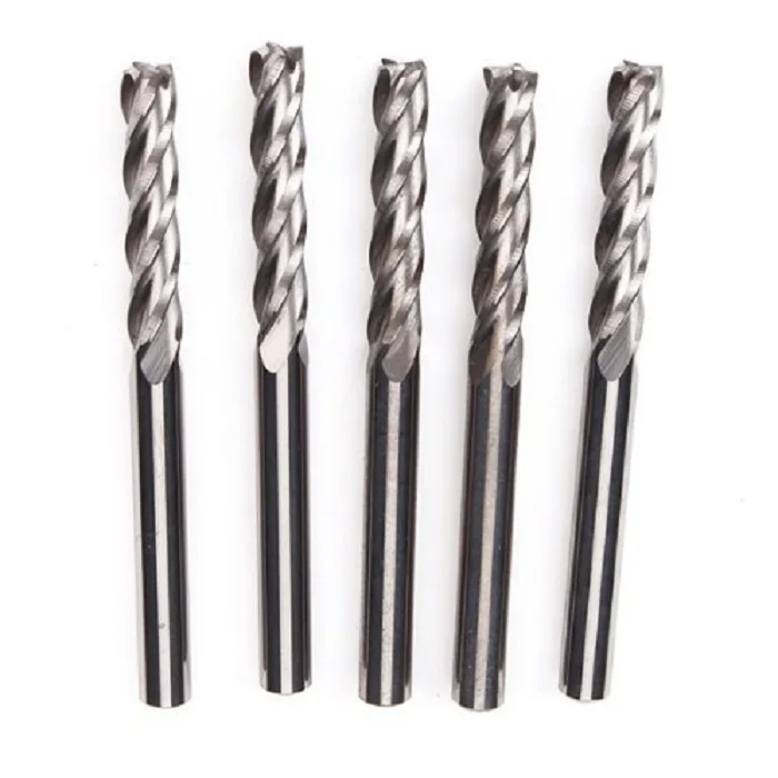 5pcs Spiral PVC Cutter Carbide CNC Router Bits 4 Flute Spiral Bit End