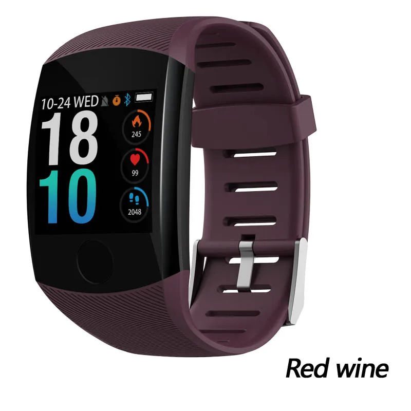Q11 Смарт часы Водонепроницаемый Фитнес-браслет большой сенсорный экран сообщение напоминание сердце RateTime трекер активности браслет - Цвет: Wine red