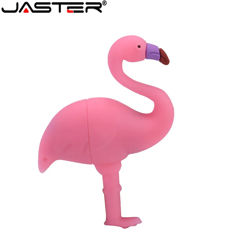 

JASTER Cartoon Animal flamingo USB Flash Drive Silica gel USB 2.0 4GB/8GB/16GB/32GB/64GB Gift Pen Drive Real Capacity USB Stick