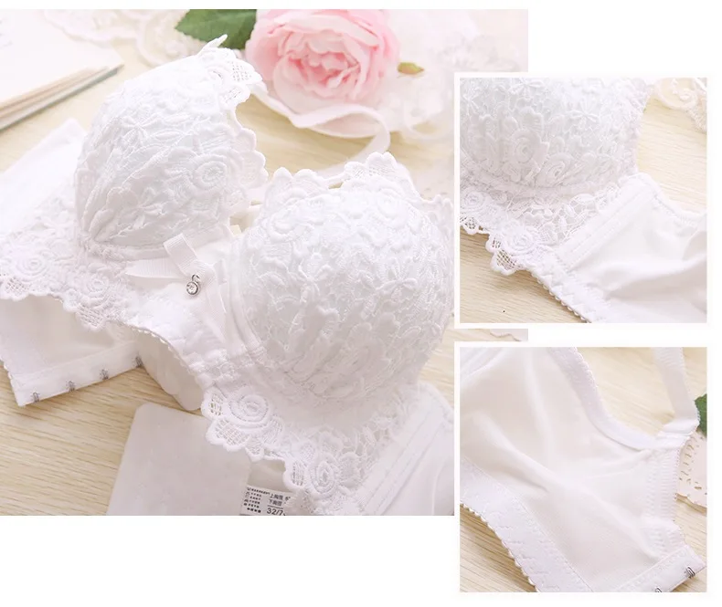 Push Up Bra Set Sexy Lingerie Underwear Women Panties And Bralette Underclothes Female Underwear  Embroidery Cotton Bralet Set cheap underwear sets