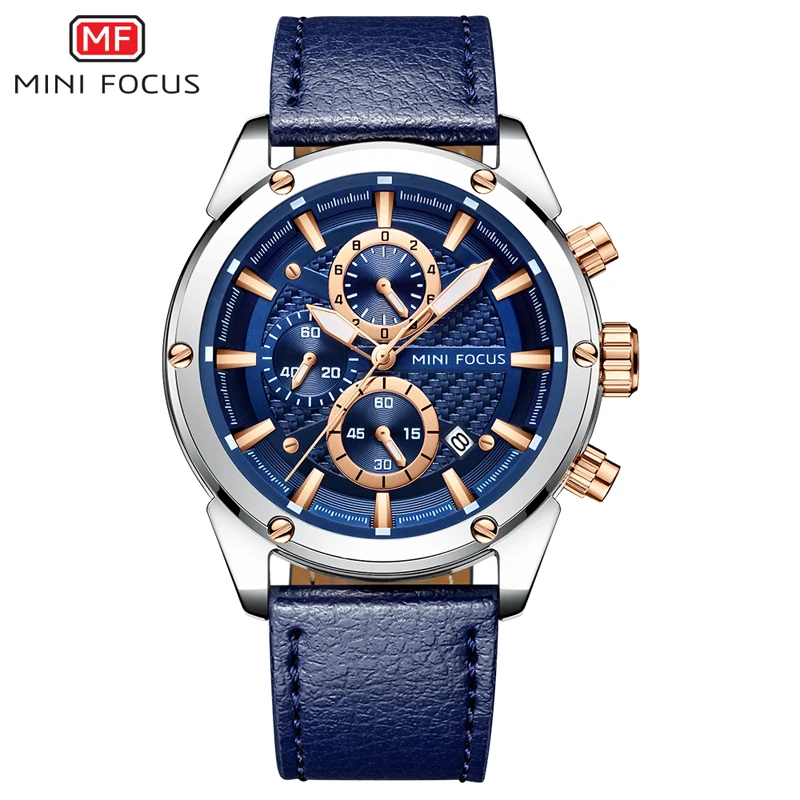 Мини фокус спортивные часы для мужчин водонепроницаемый кожаный ремешок Хронограф для мужчин s наручные кварцевые наручные часы для мужчин люксовый бренд Мужские часы