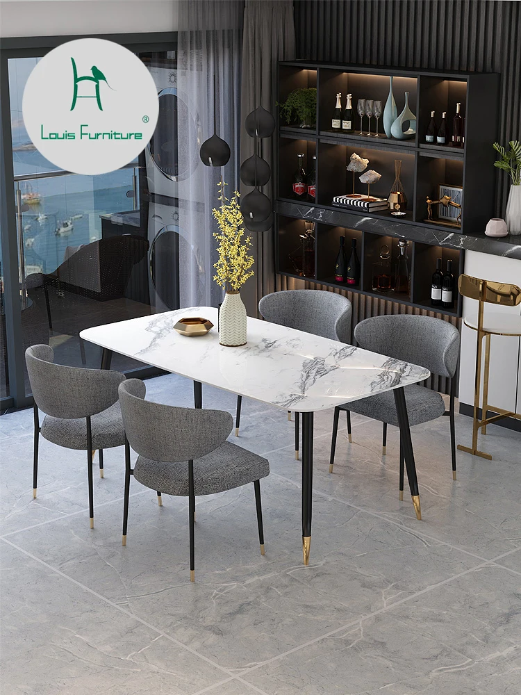 

Louis fashion Dinning Chairs Iron Art, Modern Simple Home Restaurant, Leisure Backrest, net red