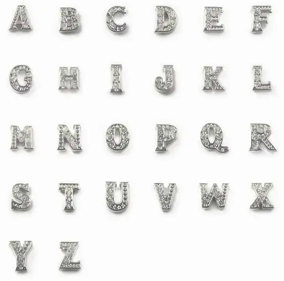 

20PCS/lot Rhinestones Silver Alphabet Letter " A - M Can Choose " DIY Alloy Floating Locket Charms Fit For Memory Locket