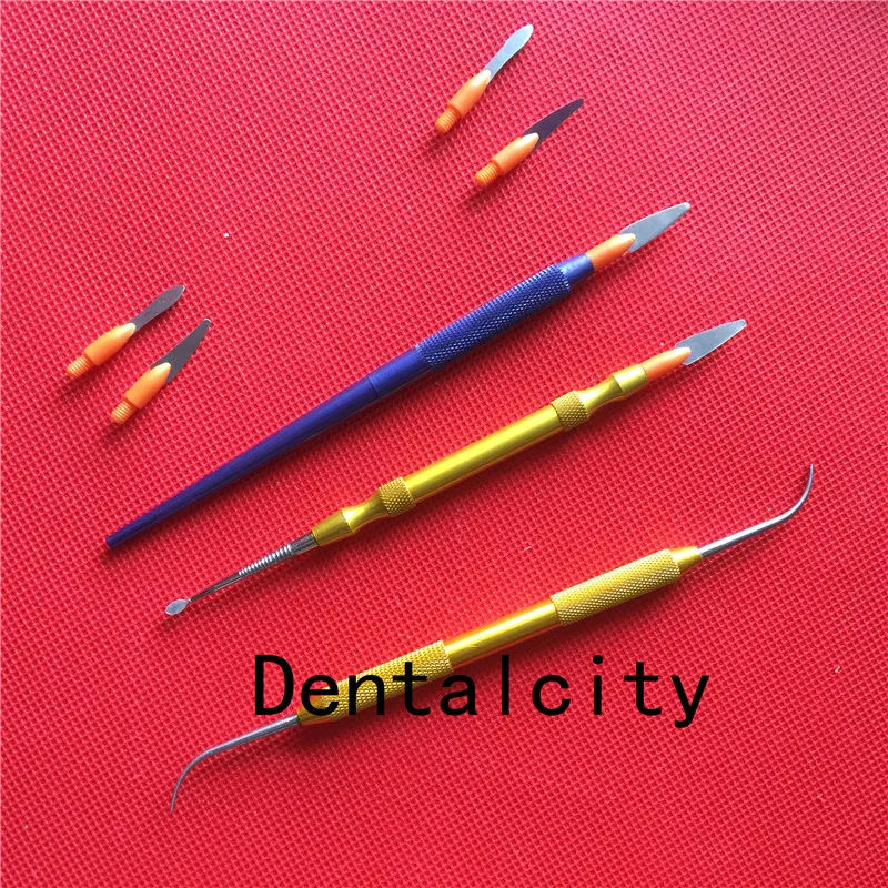 Протез керамический цементный нож для смешивания лезвия Двойные головки стоматологический лабораторный материал 3 набора