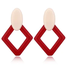 

Trendy Personality Geometric Acrylic Drop Earrings Square Contrast color Dangle Earrings For Women Jewelry Female Bijoux