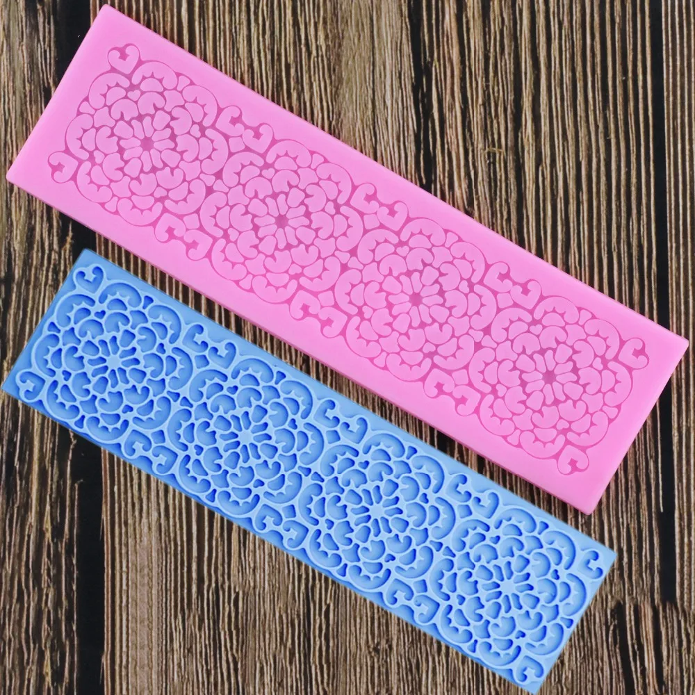 

Silicone Cake Lace Mat Silicone Lace Mold Fondant Cake Decorating Tools Border Decoration Lace Mold Stencil Baking