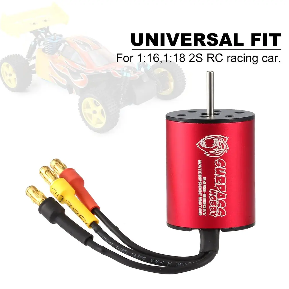 SURPASSHOBBY KK 2430 8200/6300KV Brushless Motor 2S for 1:16,1:18 GTR/Lexus RC Drift Racing Car Waterproof Sensorless Truck Part