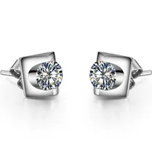 0.3CT/шт. золотые серьги для женщин алмазные серьги обручальные SONA ювелирные изделия из белого золота 18 К корзина стиль шпильки Свадебные