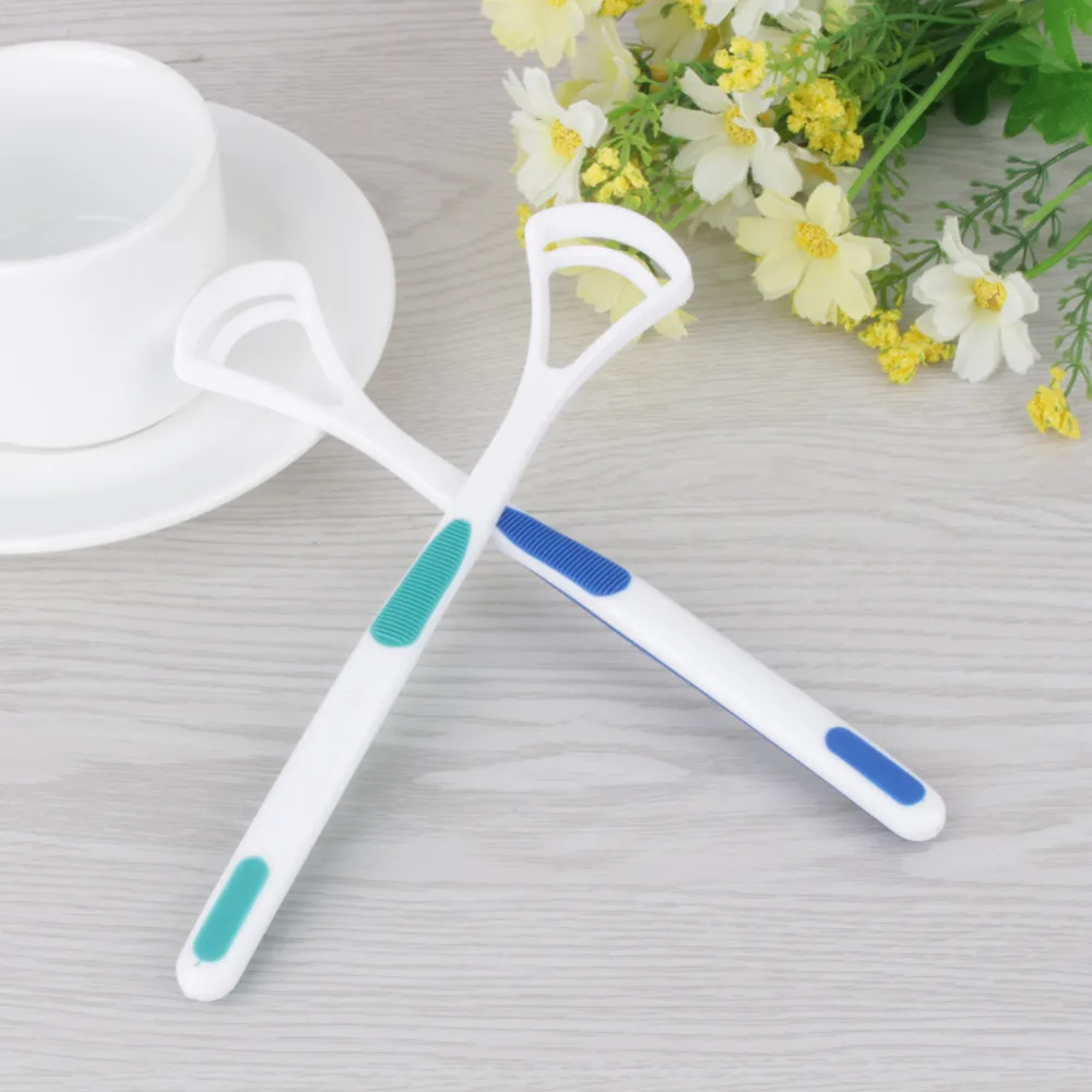 2PCS/set Tongue Brush Tongue Cleaner Scraper Cleaning Tongue Scraper