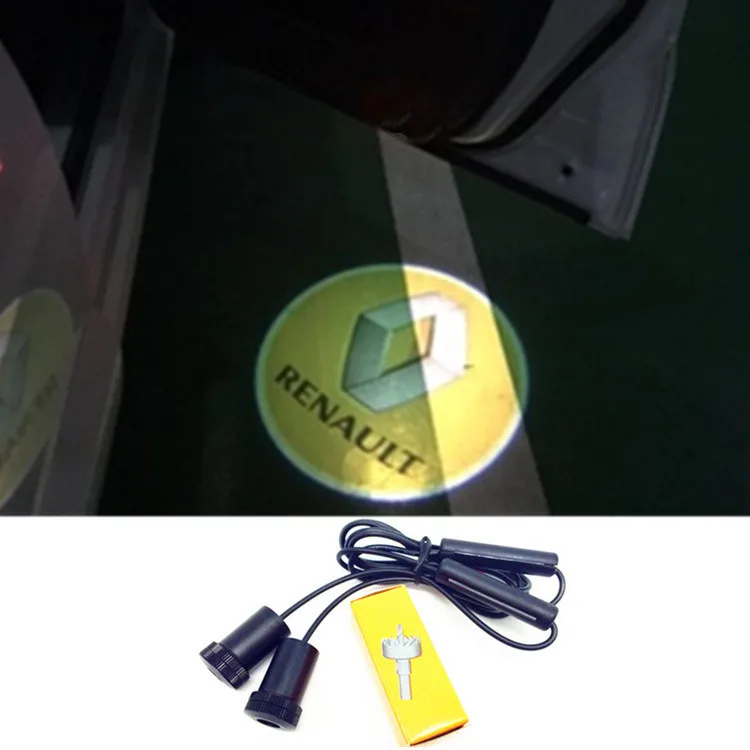 2016 Hot style LED Door Warning Light With renault Logo Projector For renault megane 2 duster