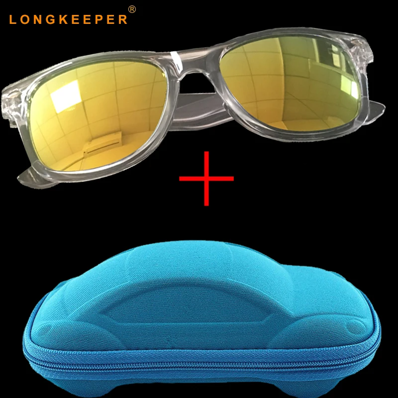 

2018 New Fashion Children Sunglasses Boys Girls Kids Baby Child Sun Glasses Goggles UV400 Mirror Glasses With Box LongKeeper