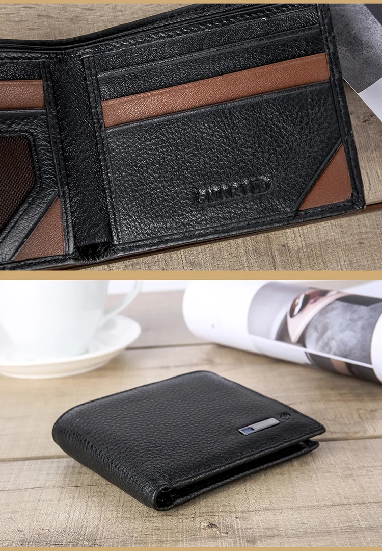 Умный кожаный бумажник короткий бумажник Для Мужчин's складное многофункциональное Функция Bluetooth Анти-потерянный Противоугонный Чехол-бумажник