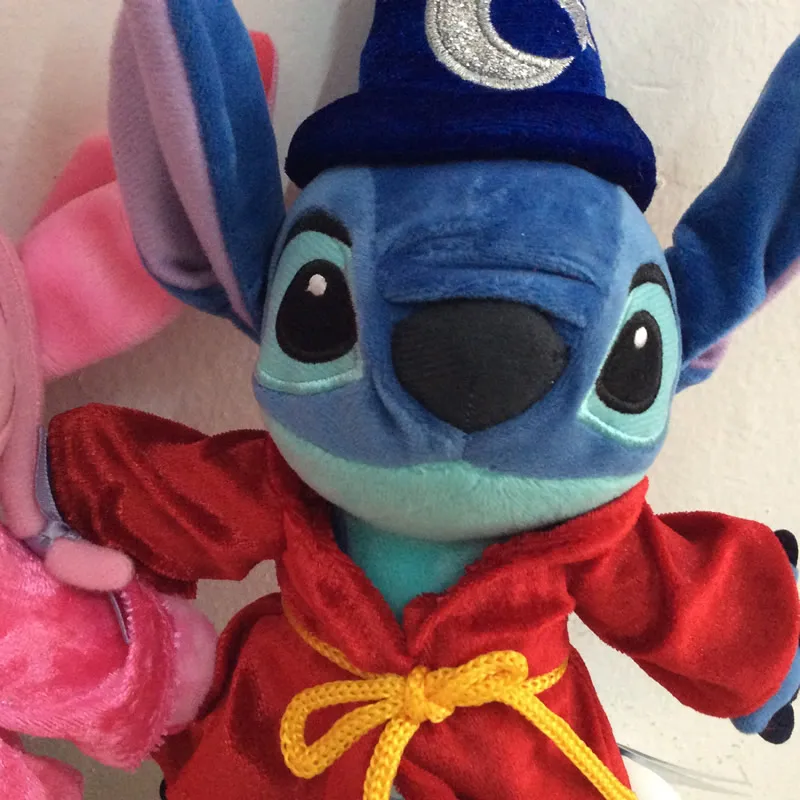 set of 2 New Disneyland Lilo and Stitch 20cm Sorcerer Fantasia Plush Doll Toy 