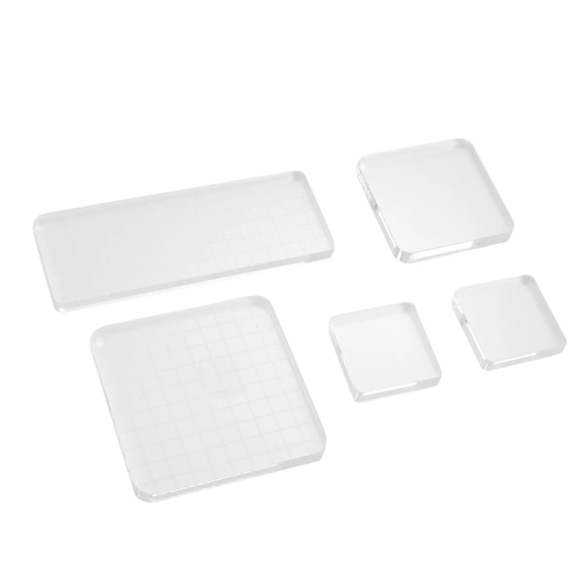 

5pcs Acrylic Block Pad Transparent DIY Acrylic Handle Block Seal Stamp Block Stamp handle Acrylic Pad for Stamping Crafts Making