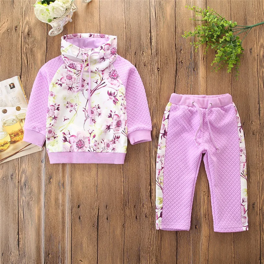 

VTOM Spring Baby Girls Sets Baby Long-sleeved Print Coats +Long Pants 2pcs Baby Girls Clothes Sets AT31-2
