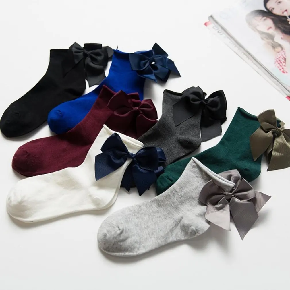 Harajuku/мужские носки с бантом мягкие хлопковые однотонные для студентов забавные