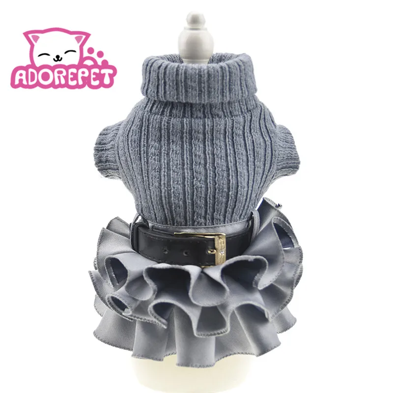 

Winter Warm Dog Sweater Shirt Dress Tutu Skirt For Chihuahua Yorkie Pet Cat Knitted Coat Jacket Clothes Small Medium Dog Girls