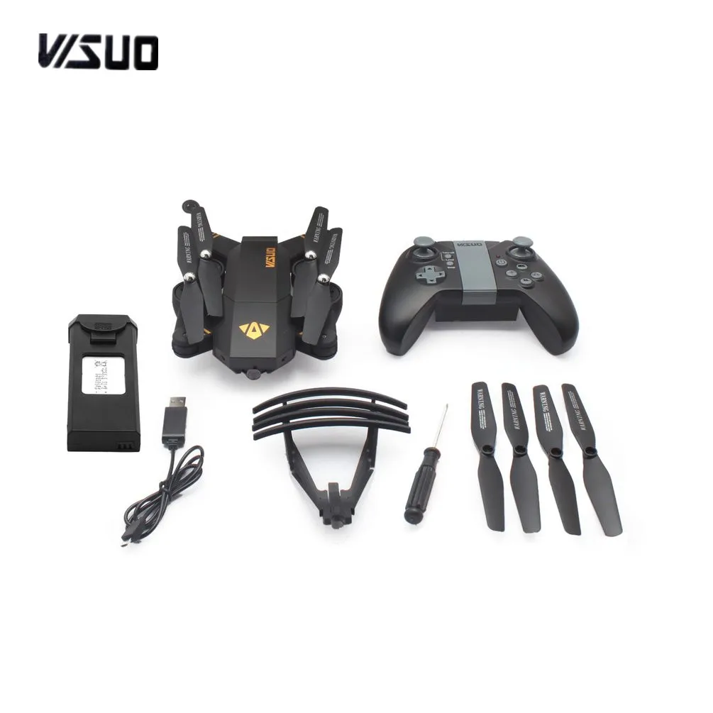 

VISUO XS809HW 2.4G 0.3MP/720P Foldable FPV Selfie Drone RC Quadcopter with Wifi Camera Altitude Hold Headless Mode 360'Flips RC