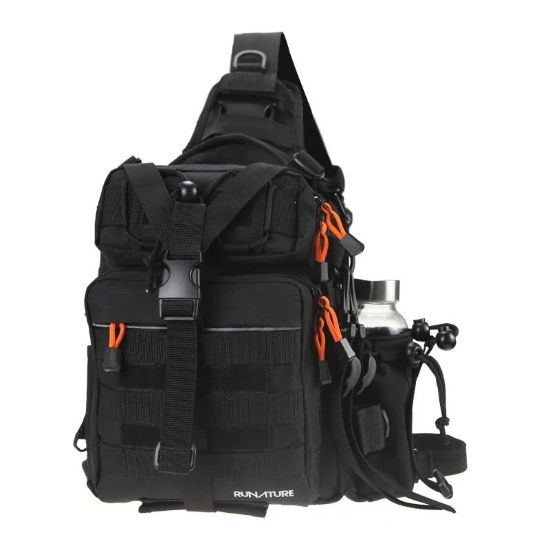 RUNATURE Спортивный Тактический рюкзак легкий водонепроницаемый слинг рюкзак каяк тактическая сумка на плечо военный MOLLE открытый - Цвет: black