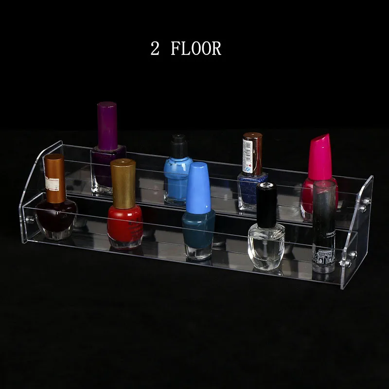 Fashion Multi-layer Nail Polish Display Stand Acrylic Clear Lipstick Cosmetics Varnish Display Stand Holder Organize Storage Box - Цвет: 2 Floor