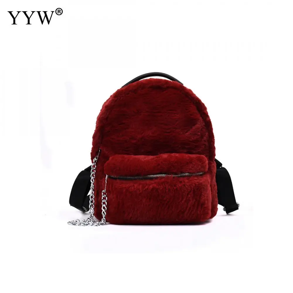 

YYW New Plush Shoulder Bag Female Korean Street Personalized Leisure Backpack Fashion Wild Back Bag Mulheres Mochila