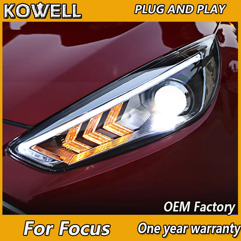 

KOWELL Car Styling for Focus Headlights 2015-2016 Focus LED Headlight Focus R DRL Bi Xenon Lens High Low Beam Parking Fog Lamp