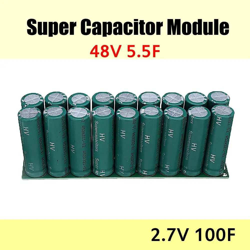 

NEW Super Capacitor Module 48V5.5F Automotive Rectifier 2.7V100F Farad Capacitor Improve Power Stabilize Voltage