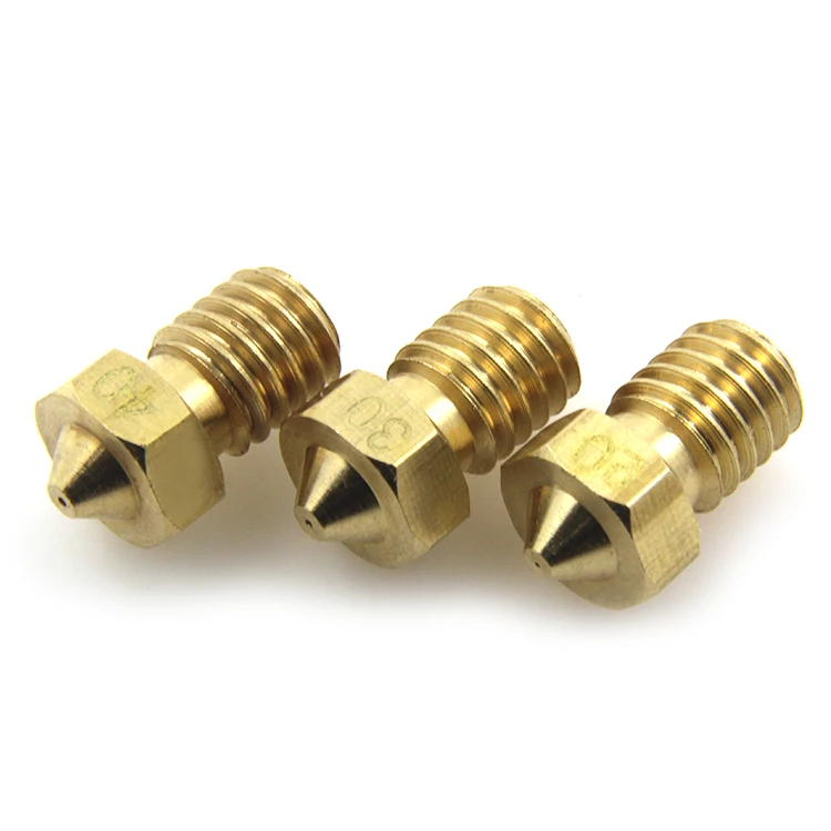5 Pcs أو 10 pcs 3D طابعة V6 و V5 J-رئيس النحاس فوهة الطارد فوهة 0.2/0.25 /0.3/0.4/0.5/0.6/0.8/1.0mm ل 1.75/3.0mm