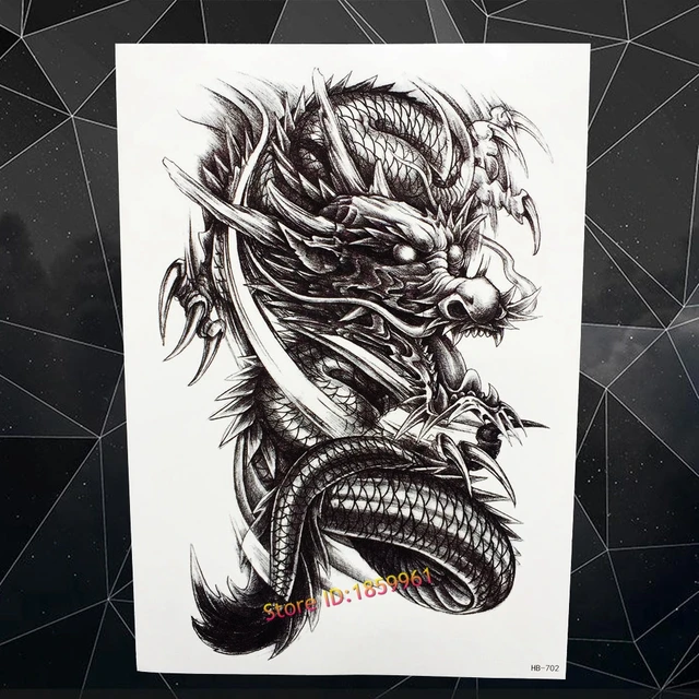 Large Black Dragon Flash Tattoo Body Art Sleeve Arm Temporary Tattoo Stickers 21x15cm Waterproof Tatoo Henna Car Styling Selfie Large Black Dragon Flash Tattoo Body Art Sleeve Arm Temporary Tattoo Stickers 21x15cm Waterproof Tatoo Henna Car Styling Selfie