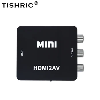 

TISHRIC Mini HDMI To RCA/AV CVBS Male Audio Video Converter Adapter Box HDMI2AV NTSC PAL Composite Cable Scaler 1080p ForTV