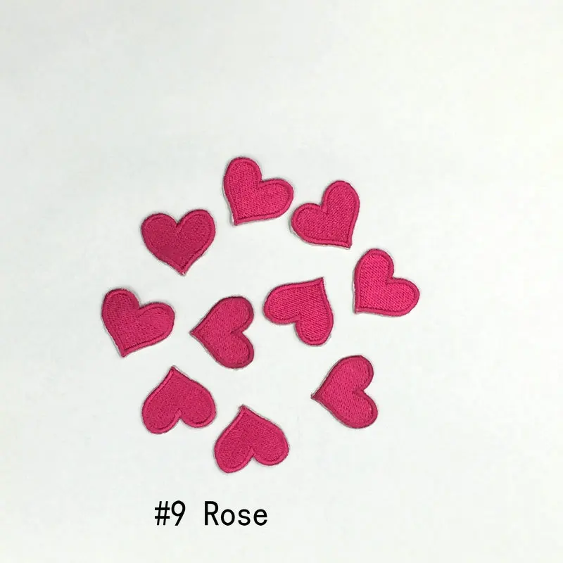 Маленькое сердце вышивка патчи аппликация для одежды утюг на патч Швейные аксессуары наклейка одежда оптом P110 11 шт./лот - Цвет: No9 Rose