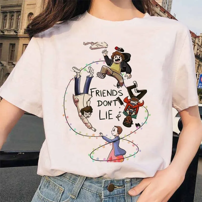 

New Stranger Things 3 Harajuku T Shirt Women Upside Down Ullzang Print T-shirt 90s Graphic Tshirt Fashion Eleven Top Tees Female