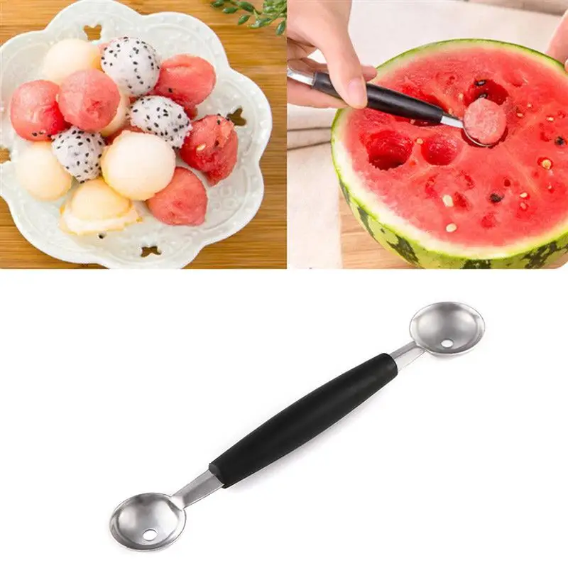 Нержавеющая сталь ломтерезатель для арбуза, фруктов Ножи резак для мороженого с нарезкой на обоих концах ложка балерины лопатка для дыни набор кухонных инструментов