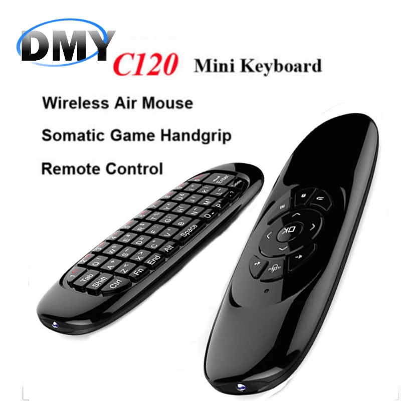  Gyroscope 2.4GHz C120/T10 Rechargeable Wireless Fly Air Mouse gaming Keyboard Remote Controller for Mini PC Android TV Computer 