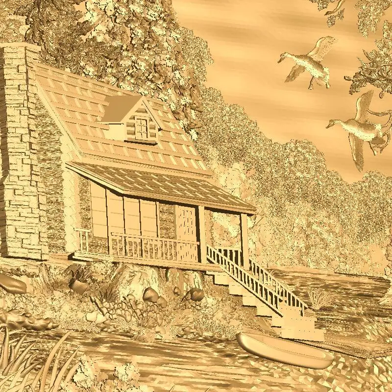 Les_Domik 3d модель STL рельеф для ЧПУ формат stl artcam vectric aspire|stl relief|3d model stlmodel |